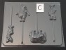 182sp Honey Bear Donkey Pig Tiger Chocolate Candy Lollipop Mold FACTORY SECOND